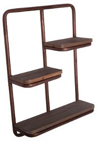 Copper Pipe and Wood Wall Shelf-2