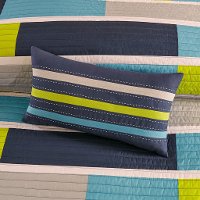 Navy, Gray and Green Full Bradley 4 Piece Bedding Collection-2
