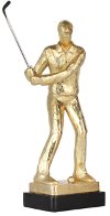 13 Inch Gold Finish Golfing Figurine
