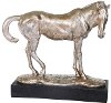 15 Inch Silver Horse Resin Sculpture on Base