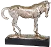 15 Inch Silver Horse Resin Sculpture on Base