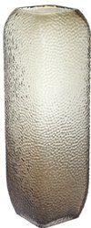 12 Inch Brown Glass Dotted and Textured Vase