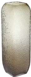 12 Inch Brown Glass Dotted and Textured Vase