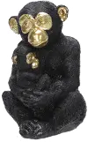 9 Inch Black Polyresin Monkey Figurine Sculpture