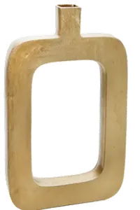 18 Inch Gold Metal Cut Out Vase
