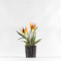 Faux Orange Birds of Paradise Arrangement in Planter