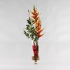 Multi Color Heliconia Proteas Arrangement with Glass Vase