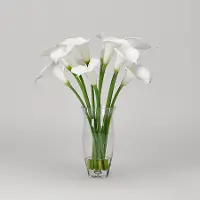24 Inch White Calla Lilies Arrangement in Glass Vase