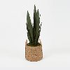 Faux Mother In Law Tongue Arrangement in Natural Basket