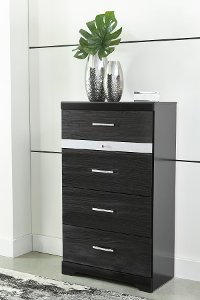 Modern Black Chest of Drawers - Panarama Place