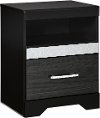 Clearance Modern Black Nightstand - Panarama Place