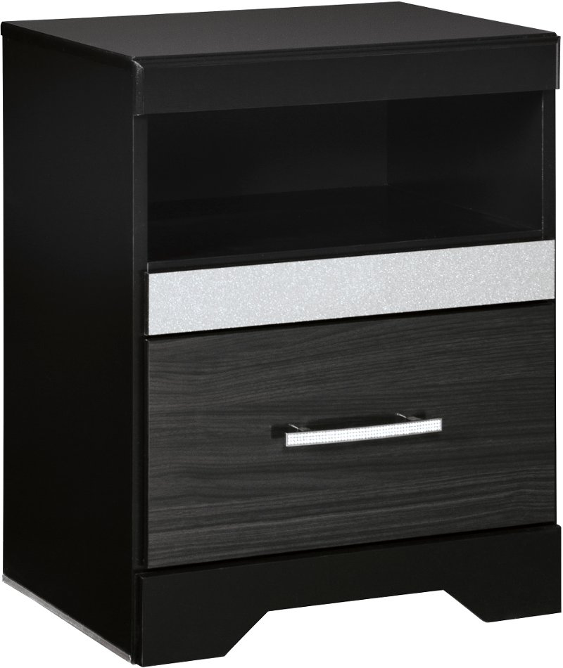 Modern Black Nightstand Panarama Place Rc Willey Furniture Store