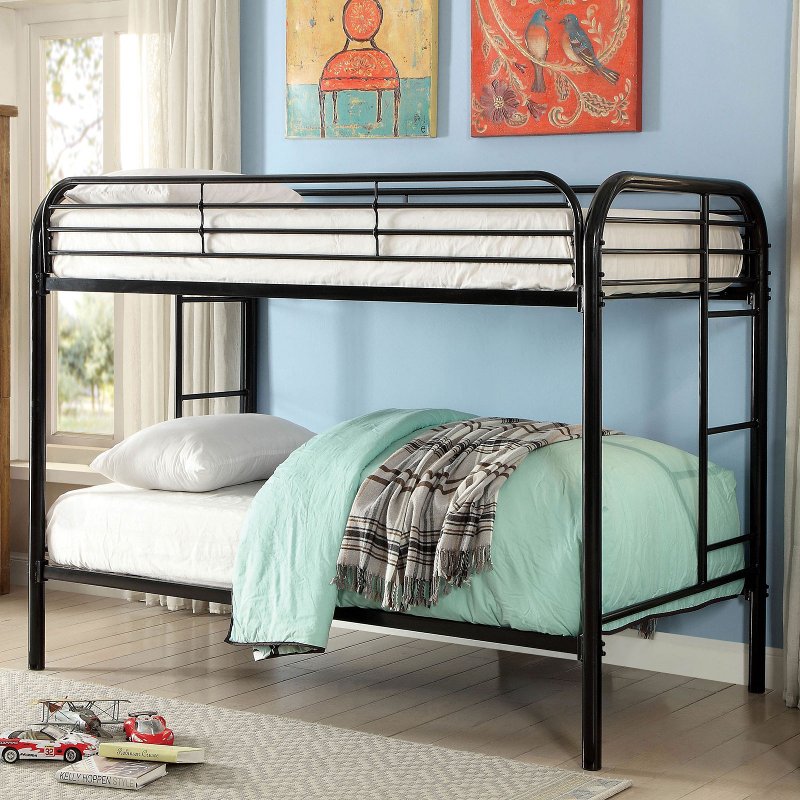 Black Metal Twin Over Bunk Bed, Black Bunk Beds Twin Over Twin
