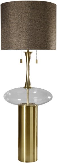 Antique Brass Metal Floor Lamp with Clear Glass - Grant-2