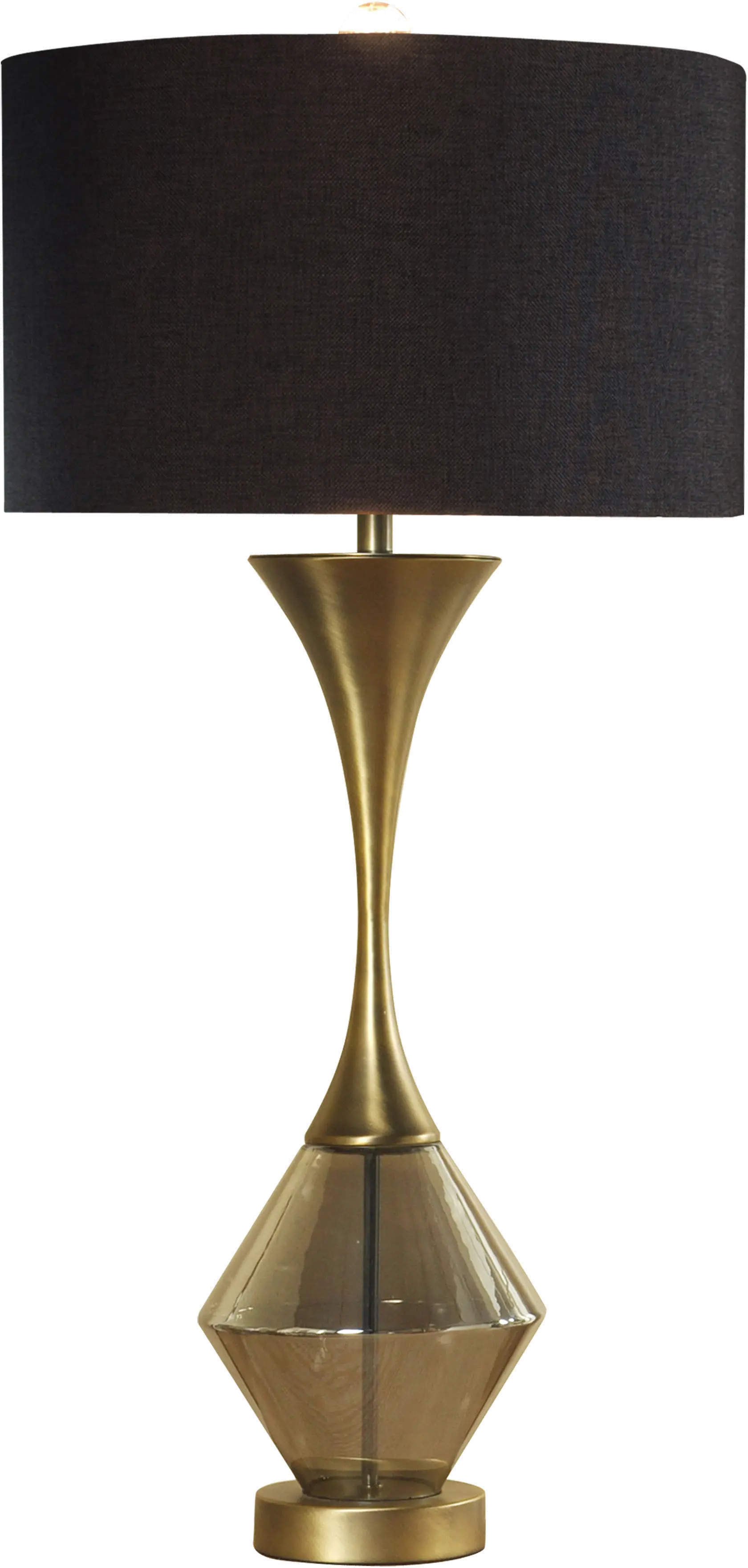 Contemporary Matte Antique Brass Metal Table Lamp - Lucia-1