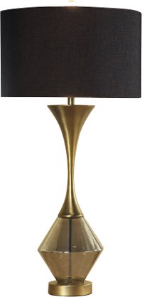Contemporary Matte Antique Brass Metal Table Lamp - Lucia
