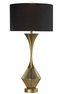 Contemporary Matte Antique Brass Metal Table Lamp - Lucia