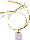 26 Inch Gold Metal Statue with Marble Base - Agra
