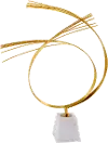 26 Inch Gold Metal Statue with Marble Base - Agra
