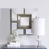 Antique Silver Geometric Beveled Wall Mirror