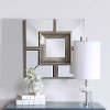Antique Silver Geometric Beveled Wall Mirror
