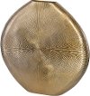 Ribbed Gold Cast Aluminum Vase