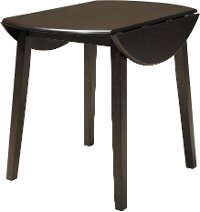 Dark Brown Drop Leaf Round Dining Room Table - Leedsmore
