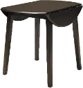 Leedsmore Dark Brown Round Drop Leaf Dining Room Table