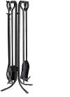 Tall Black Fireplace Tool Set