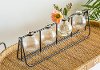 Glass Vases with Metal Rack