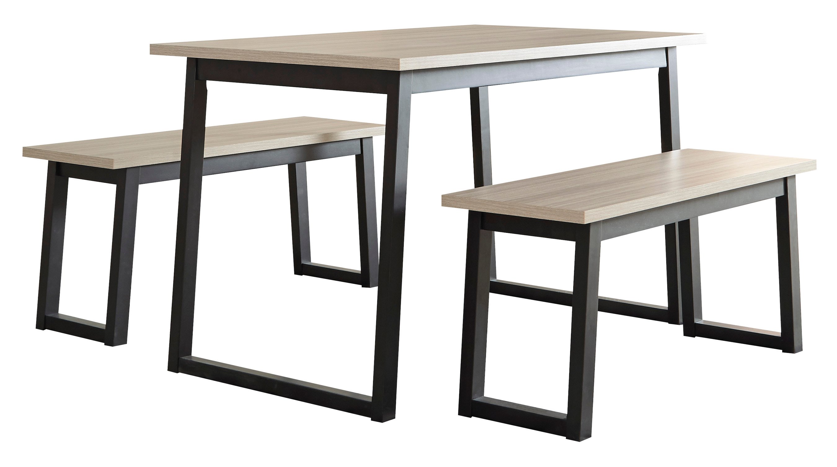Colwick Contemporary Black and Brown 3 Piece Dining Room Set-2