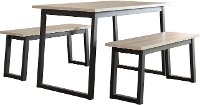 Colwick Contemporary Black and Brown 3 Piece Dining Room Set-2