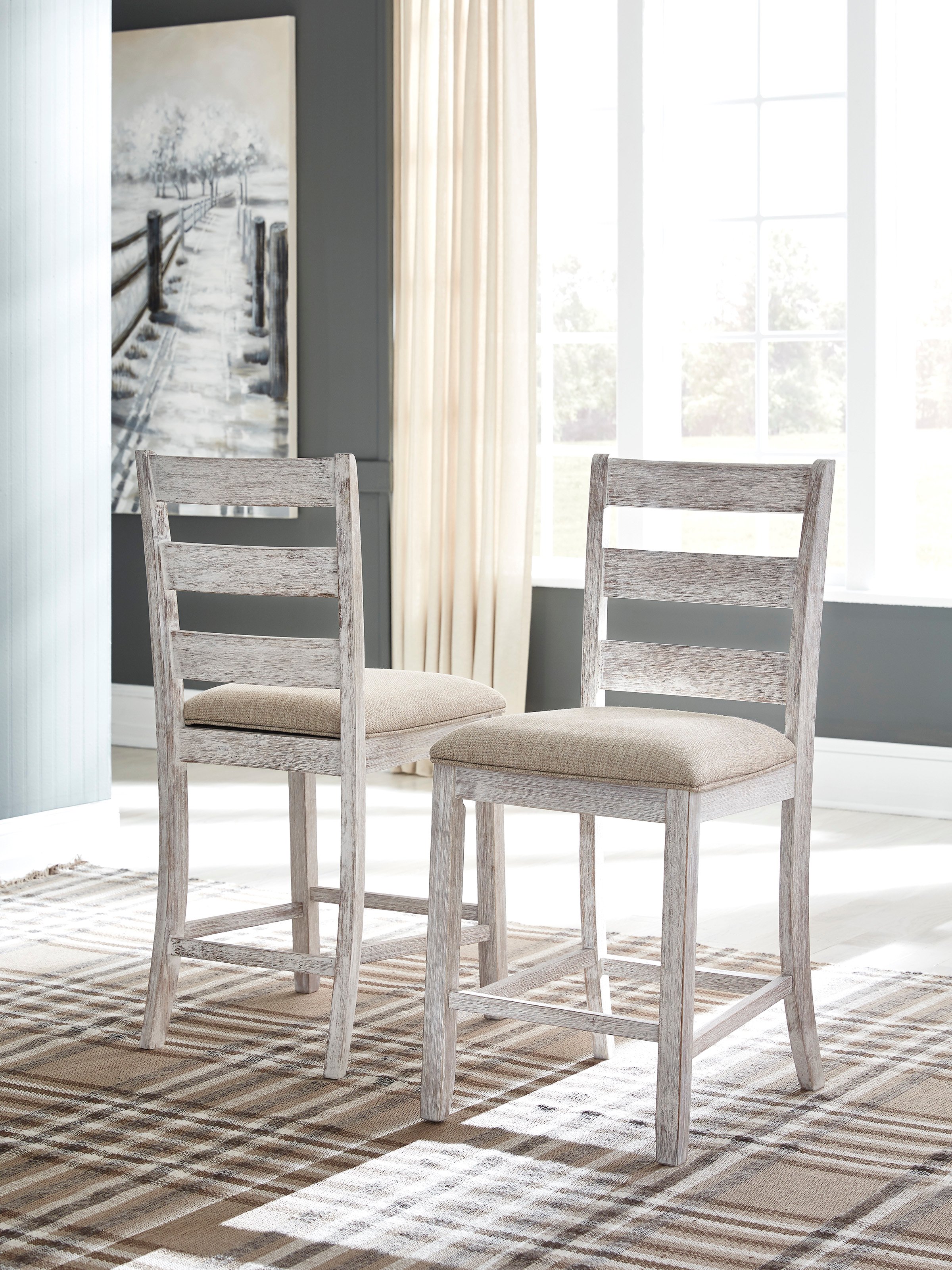 Modern Farmhouse Antique White Counter Height Stool - Markson-2