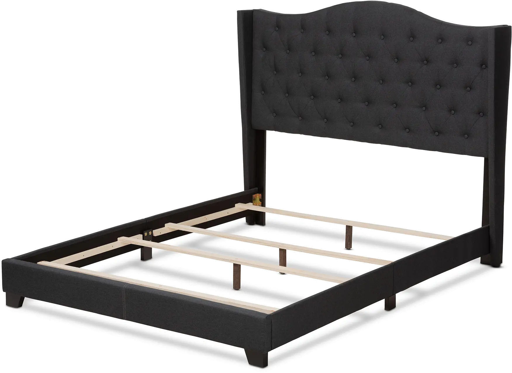 Contemporary Charcoal Gray Upholstered Full Bed - Natasha-5