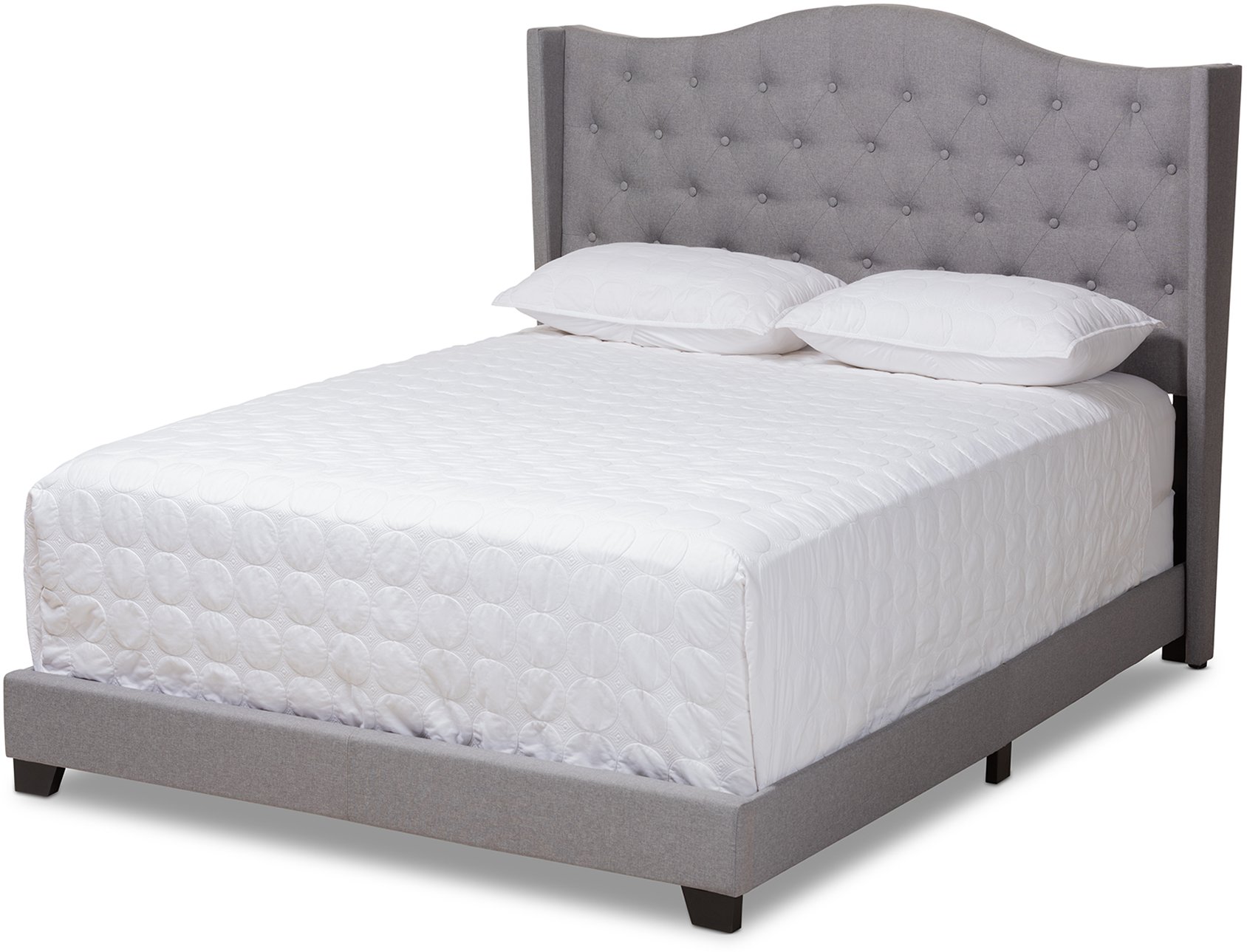 Contemporary Light Gray Upholstered Queen Bed - Natasha-3