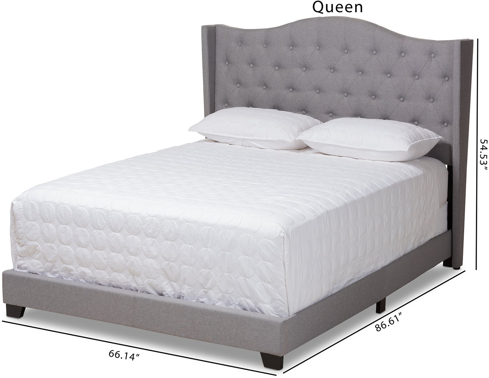 Contemporary Light Gray Upholstered Queen Bed - Natasha-5