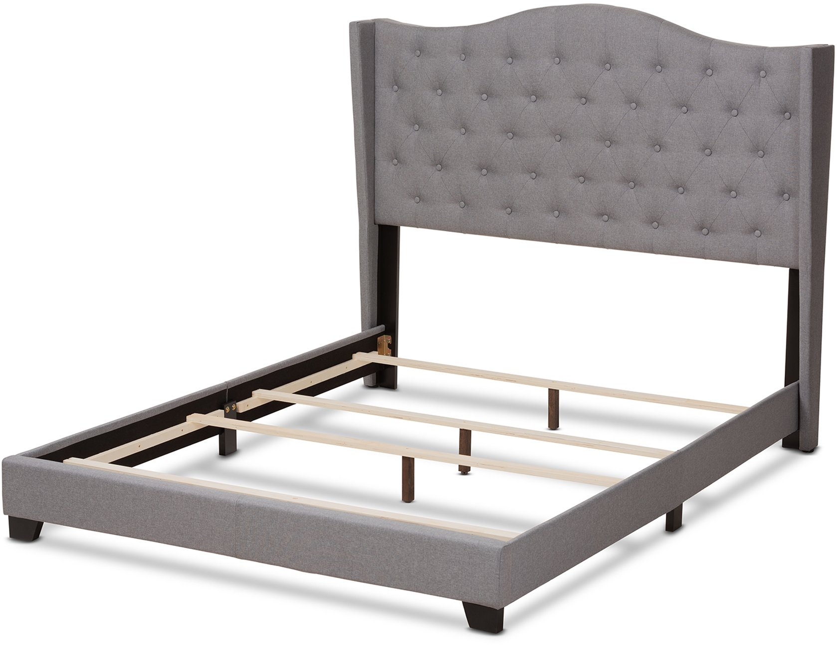 Contemporary Light Gray Upholstered Queen Bed - Natasha-6
