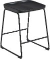 Black Wood and Metal 24 Inch Backless Counter Height Stool - Adorra