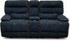 Indigo Blue Power Reclining Loveseat with Console - Rock Quarry
