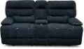 Rock Quarry Blue Power Reclining Loveseat with Console