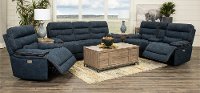 Rock Quarry Indigo Blue Power Reclining Loveseat with Console-3