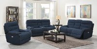 Rock Quarry Indigo Blue Power Reclining Loveseat with Console-4