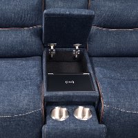 Rock Quarry Indigo Blue Power Reclining Loveseat with Console-5