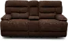 Clearance Rock Quarry Brown Power Reclining Loveseat with Console