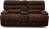 Rock Quarry Brown Power Reclining Loveseat with Console