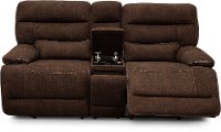 Rock Quarry Coffee Brown Power Reclining Loveseat with Console-3