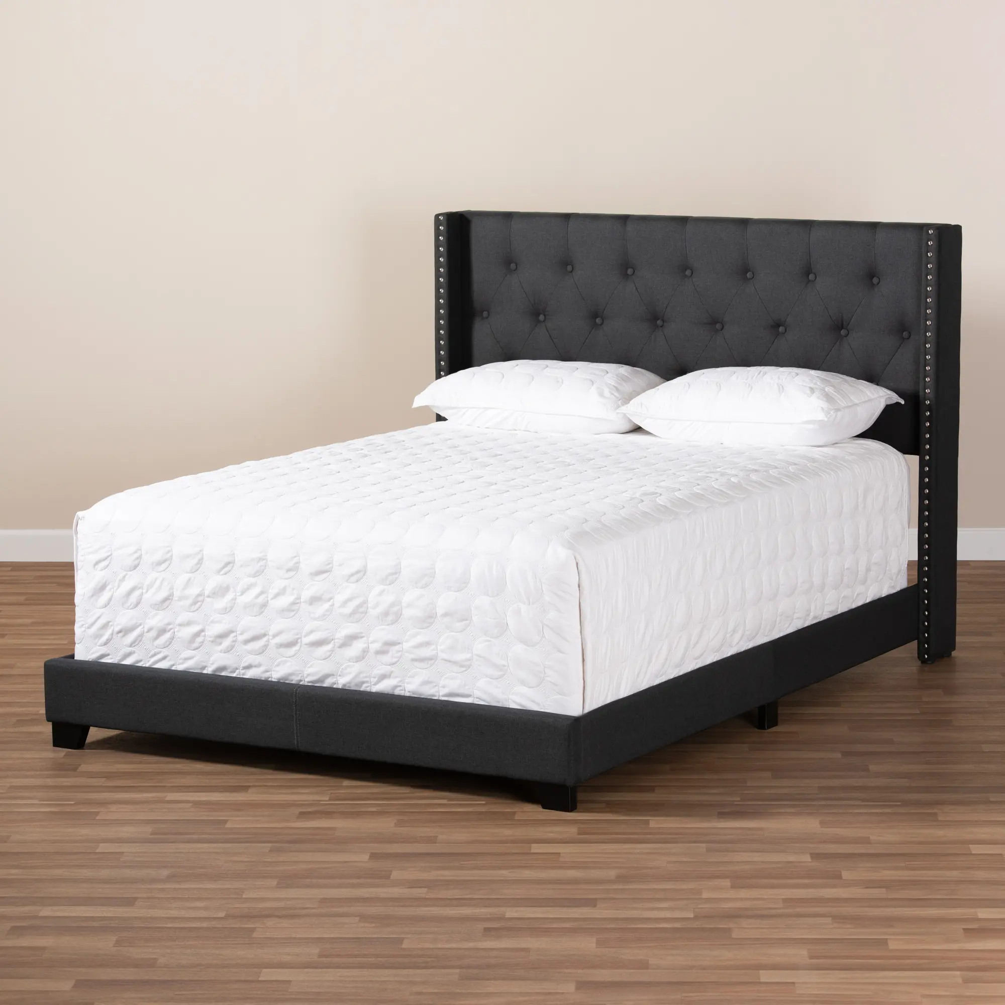 Contemporary Charcoal Upholstered Queen Bed - Westley-2