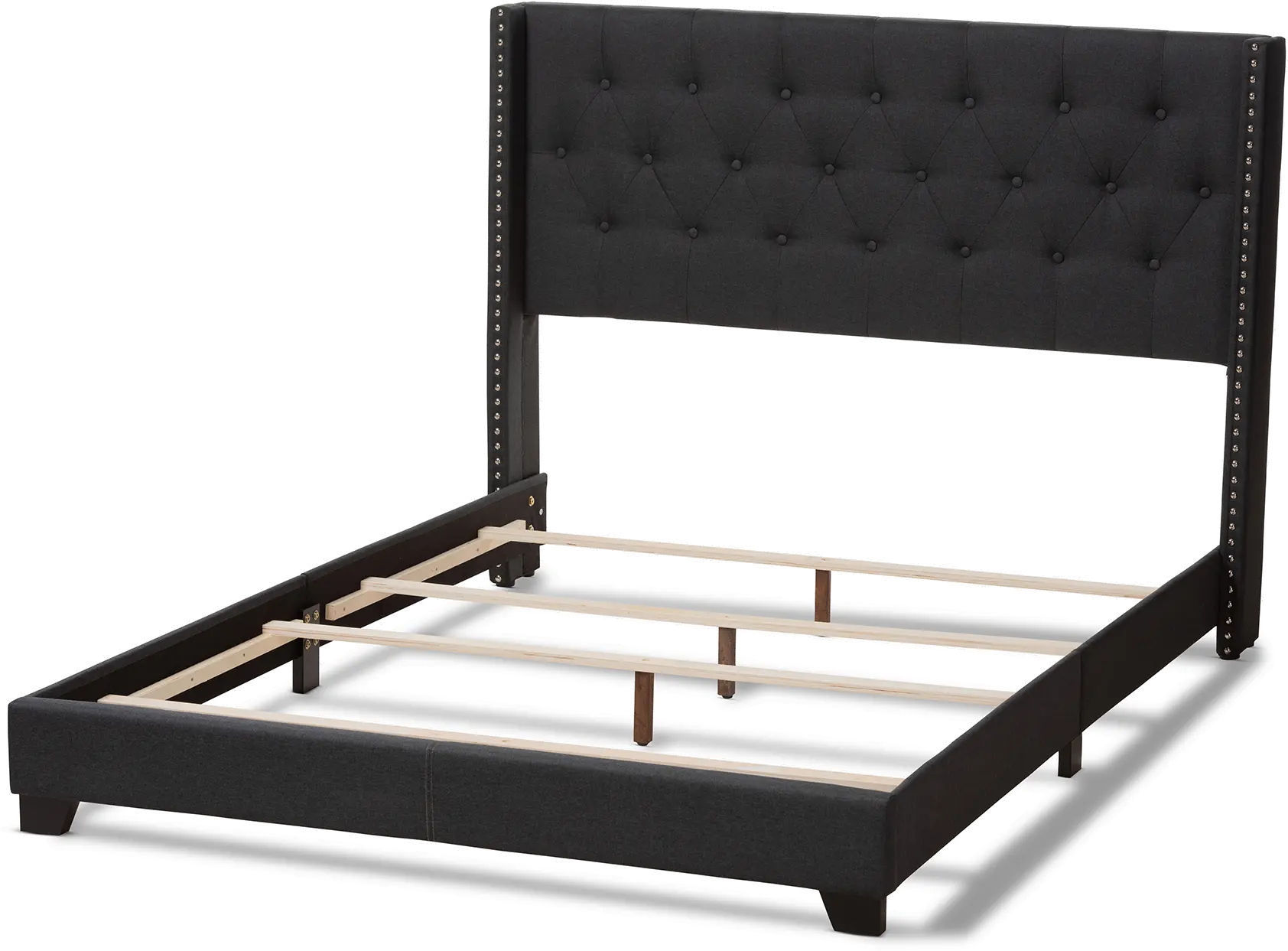 Contemporary Charcoal Upholstered Queen Bed - Westley-5