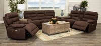 Rock Quarry Coffee Brown Power Reclining Sofa-3