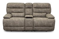 Granite Gray Power Reclining Loveseat with Console - Rock Quarry